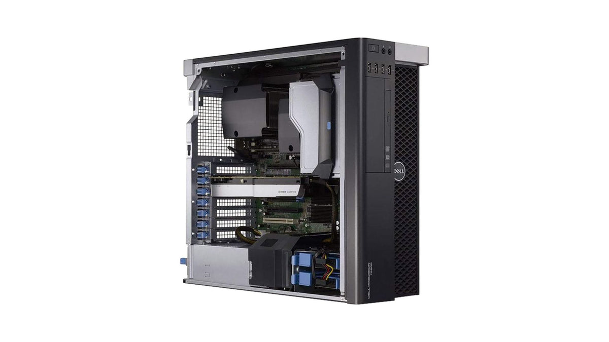 Computer hardware case with visible internal components on a white background