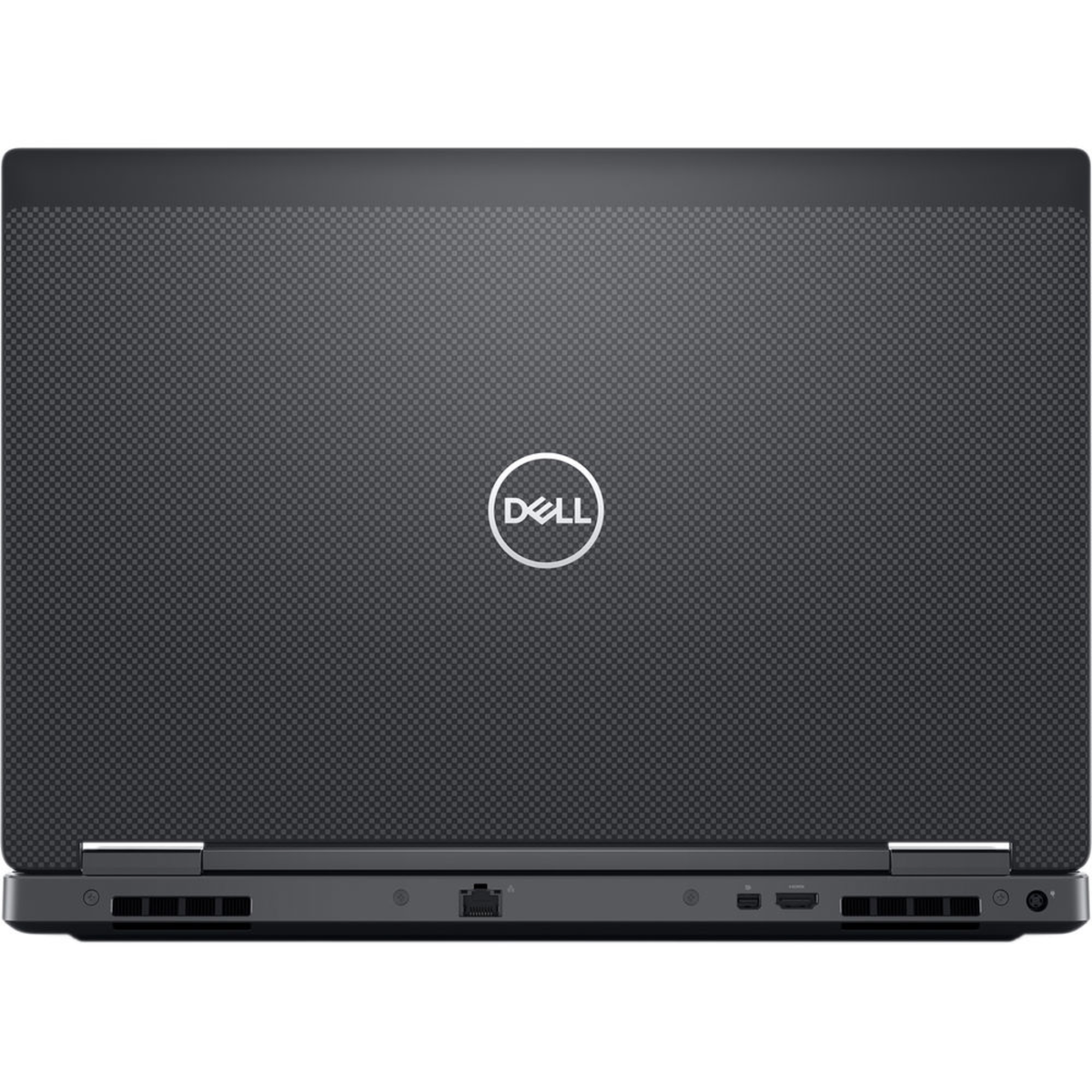 Black Dell laptop on a white background