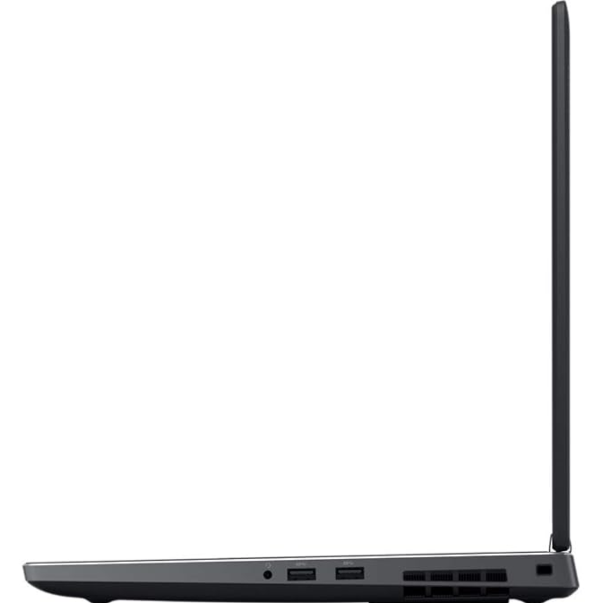 Side view of a laptop on a white background