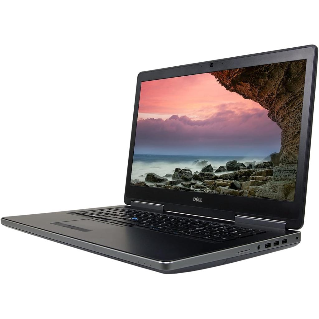 Laptop with scenic wallpaper on a white background