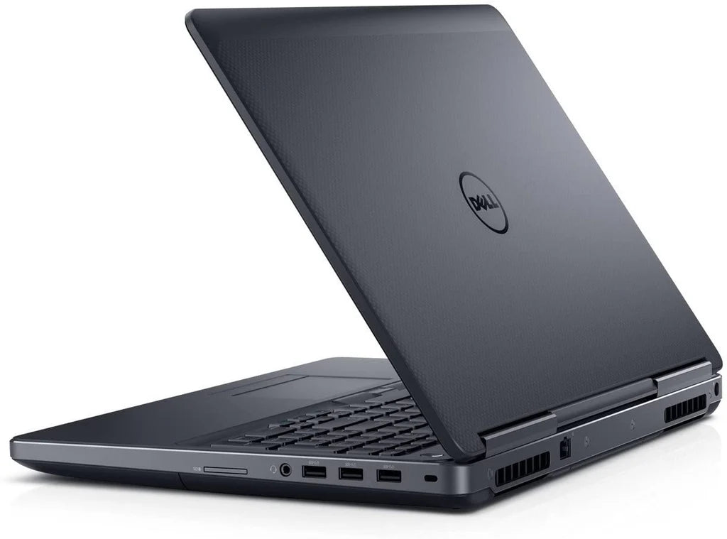Black Dell laptop on a white background