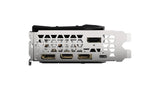 Computer graphics card with multiple ports on a white background