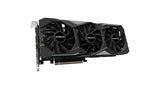Gigabyte graphics card with three fans on a white background