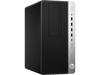 HP desktop computer tower on a black background