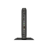 Black HP desktop computer with ports on a white background