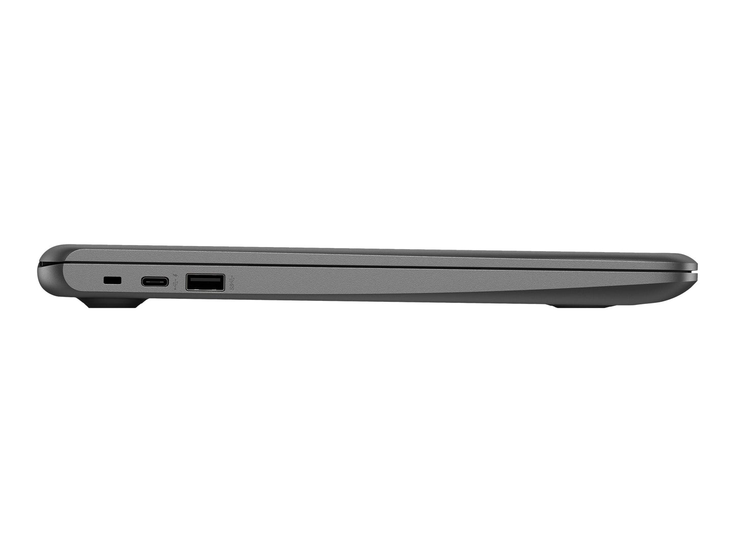 Side view of a laptop on a white background