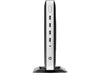 HP t630 Thin Client Computer standing vertically on a flat surface with multiple ports and a power button visible on the front.