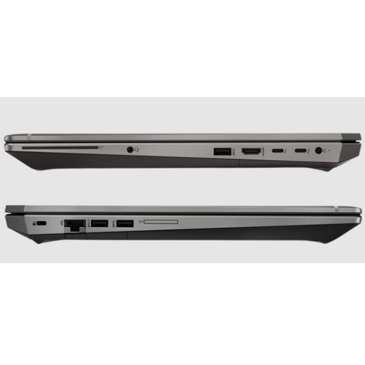 Two views of a laptop on a white background