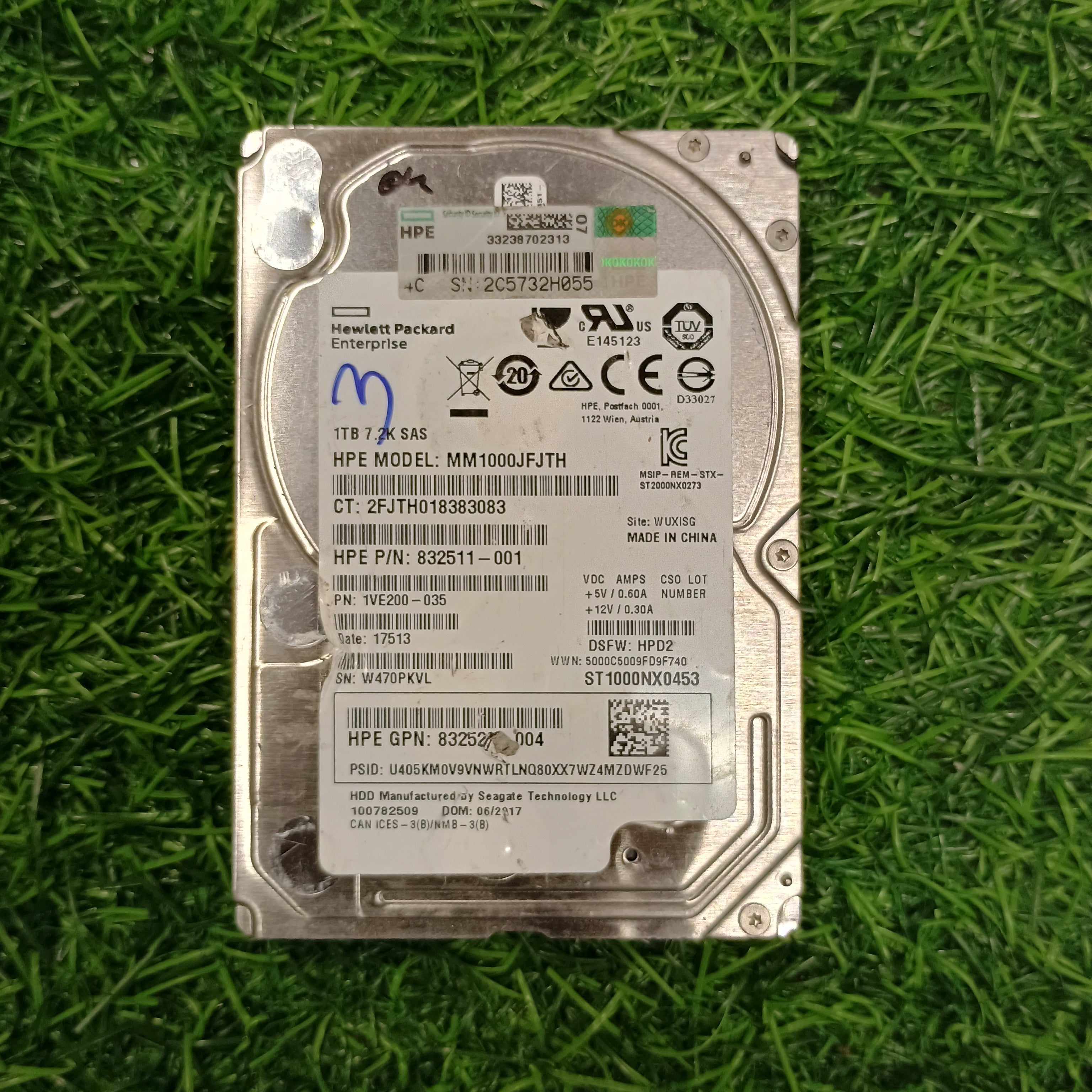 HPE 832511-001-SC 1TB 7200RPM 2.5in DS SAS-12G HDD (Refurbished