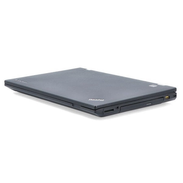 Black ThinkPad laptop on a white background