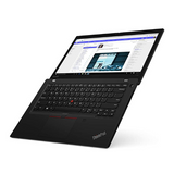 Lenovo ThinkPad L480 laptop with a 14-inch Full HD display, shown open with a colorful wallpaper on the screen, in black color.