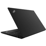 Black Lenovo ThinkPad laptop on a white background