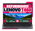 Lenovo thinkpad T460 Intel Core I7 6th gen 14 Inch Full HD Display With Windows 11 Pro And MS Exel (Refurbished)
