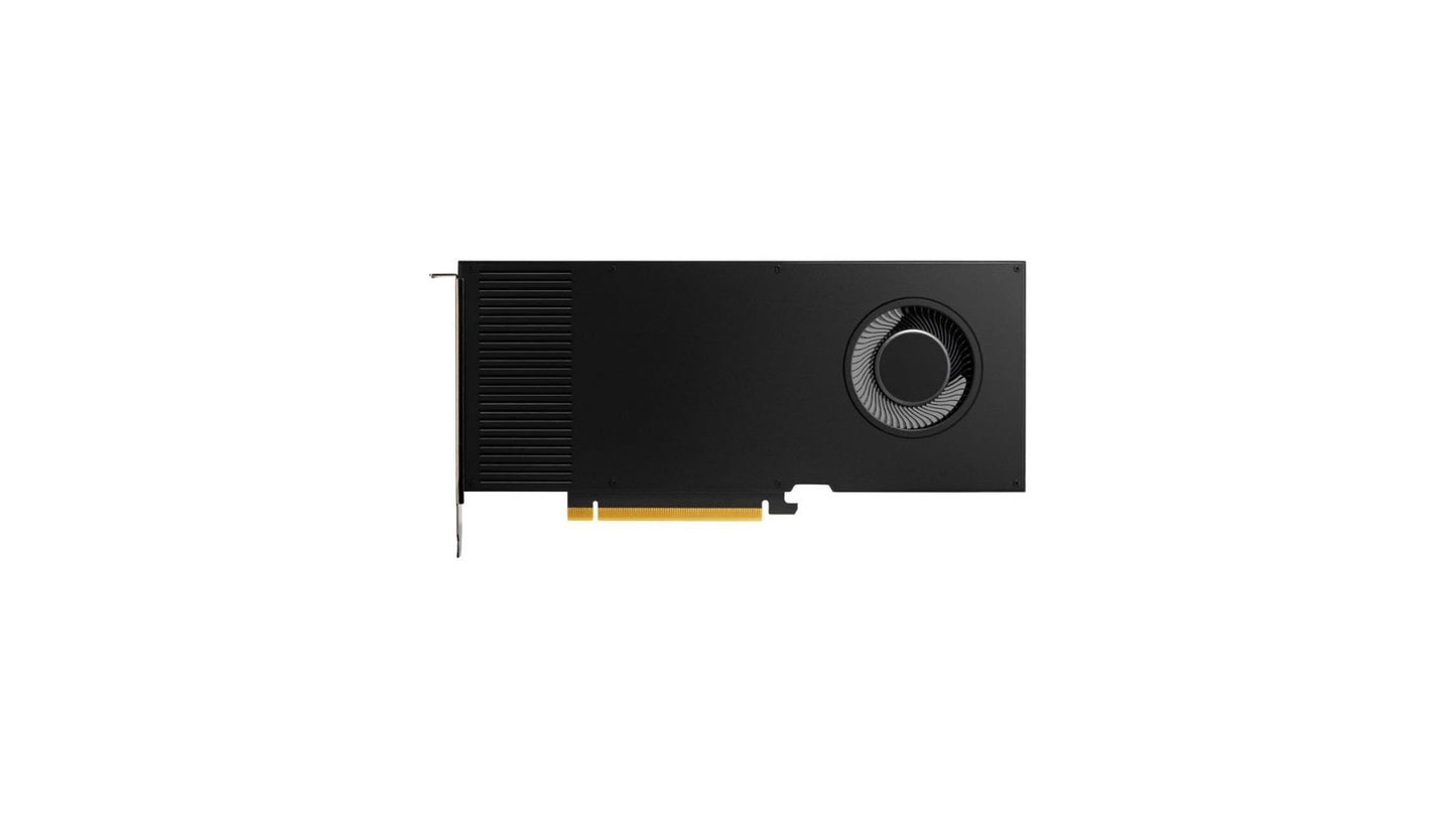 A black NVIDIA graphics card with a gold PCI Express connector, shown from a side profile view against a plain white background.