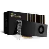 NVIDIA RTX A5500 graphics card with packaging on a white background