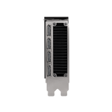 Computer graphics card with multiple ports on a white background