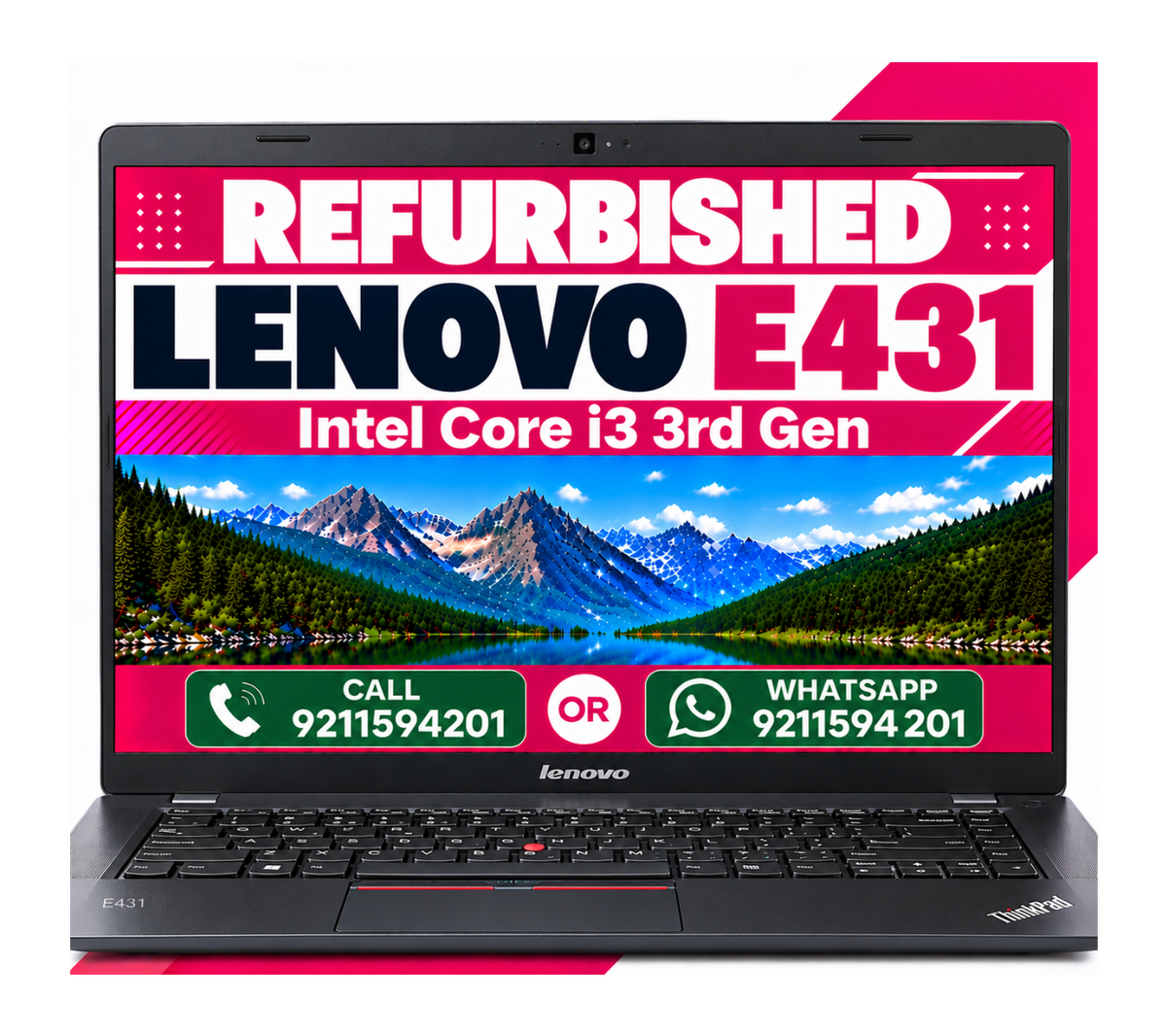 Lenovo ThinkPad Edge E431 , Intel Core I3 3rd Gen, 14 Inch HD Display With Windows 10 Pro and MS Office 2016 ( Refurbished)