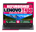 Lenovo ThinkPad T450 Intel Core I5 5th Gen 14 Inch Full HD Display With Windows 11 and MS Office (Refurbished)