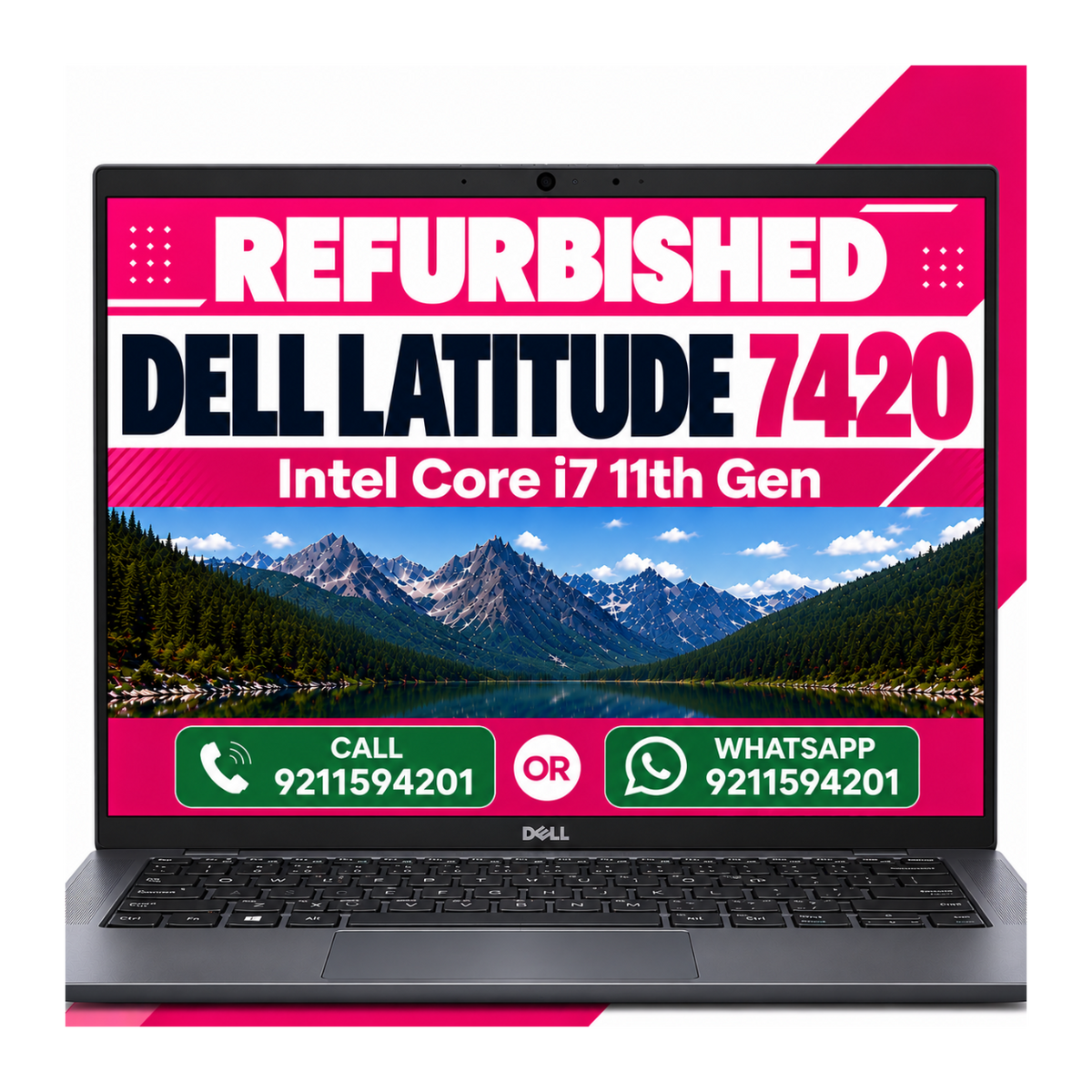 Dell Latitude 7420 Intel Core i7 11th Gen 14" FHD Display Laptop Windows 11 With MS Office 2021 (Refurbished)