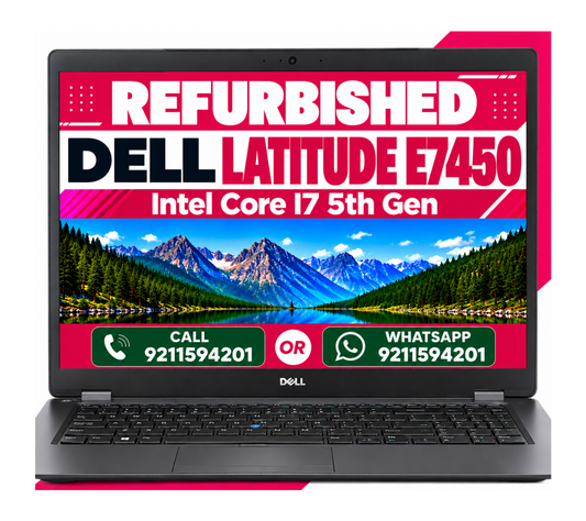 Dell Latitude E7450 | Intel Core i7-5th gen | 14 inch HD Display with Windows 10 & Ms Office (Refurbished)