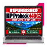 HP Probook 440 G2 Intel Core i3 4th Gen | 14 Inch HD Display with Windows 10 & Ms Office 2021 | Silver colour | (Refurbished)