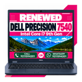 Dell Precision 7540 i7 9th Gen 15.6" Inch FHD Display Laptop With Windows 11 and Ms Office 2021 (Renewed)