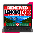 Lenovo ThinkPad T490 Intel Core i5 10th Gen 16GB Ram 14" FHD Windows 11 Pro and MS office 2021 1 Year Warranty (Renewed)