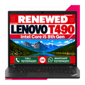 Lenovo Thinkpad T490 Intel Core I5 8th Gen 16GB Ram 14" FHD Display With Windows 11 and MS Office 2021 (Renewed)