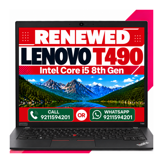 Lenovo Thinkpad T490 Intel Core I5 8th Gen 16GB Ram 14" FHD Display With Windows 11 and MS Office 2021 (Renewed)