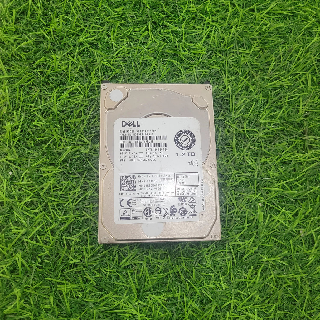 Dell 3K30N Enterprise 1.2TB 10K RPM 12Gbps 2.5" SAS HDD Hard Drive (Refurbished)