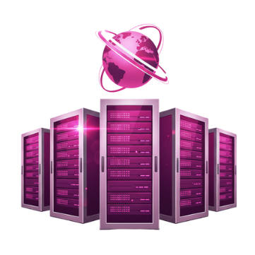 Modern server rack in data center