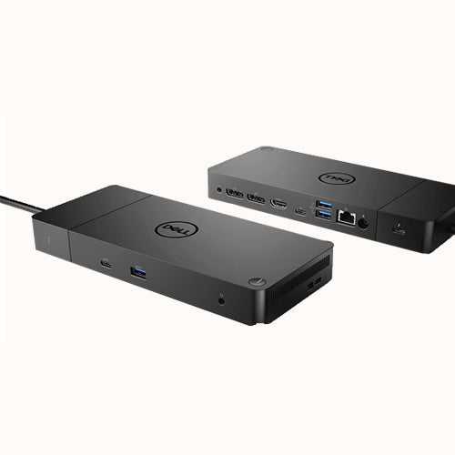 Dell WD19TB Thunderbolt Docking Station with multiple ports and an AC power adapter.